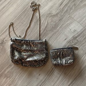 Vintage Whiting and Davis Crossbody Bag with Coin Purse
